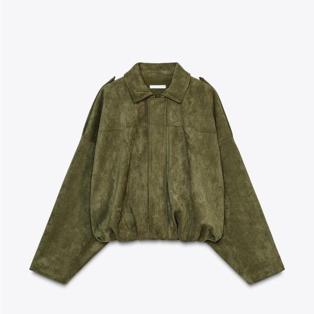 FAUX SUEDE BOMBER JACKET